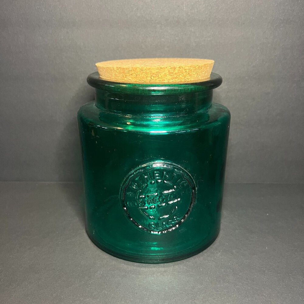 Vidrios San Miguel Authentic 100% Recycled Green Glass Jar w/ Cork Lid 6.5"